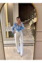 Ruffle Detailed Lace-Up Design Long Sleeve Shirt - 7