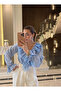 Ruffle Detailed Lace-Up Design Long Sleeve Shirt - 8