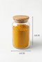 Glass Jar with Bamboo Lid 1100 ml (6 Pieces) – Storage Jar Set with Lids, 19X10 Cm, Dry Food/Spice Jar - 2