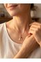 Mother and Child Themed Steel Gold Zircon Stone Necklace - 3