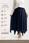 6444 - Comfortable and Stylish Viscose Elastic Waist Cobe Ruffle Skirt with Handkerchief - 2