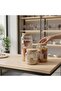 مجموعة تخزين زجاجية مفرغة من الهواء مكونة من 3 قطع مع أغطية من الخيزران - 5