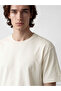 Ecru Loose Fit Basic Thick T-Shirt - 6