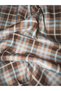 Coffee Color and Blue Checkered Colorful Thin Viscose Polyester Mixed Summer Dressy Tunic Style Shirt Style 140X 10 cm Piece Fabric - 2