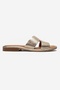 Brio Gold Genuine Leather Women's Slippers - 4