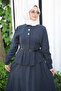 Anthracite Patterned Modal Shirt and Skirt Set - 4