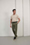 Men's Striped Cut-Off Collar T-Shirt - 4
