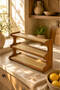 Multi-Functional 3-Tier Bamboo Shelf Rustic Bohemian Kitchen Bathroom and Coffee Corner Shelf - 4