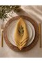 American Service, Set of 6 Special Stitched Duck Linen Fabric Napkins in Gold Color