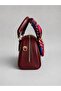 Women's Burgundy Scarf Mini Bag – Stylish Faux Leather Crossbody Hand & Shoulder Daily Trend Bag - 4