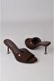 Seç S57 Heelled Women's Slippers (Heel Height:9Cm) Brown - 7