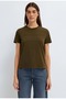 M1614317 Written T-Shirt Women's T-Shirt Khaki - 4