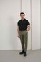 Men's Basic Zippered Polo Collar T-Shirt - 7