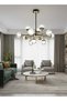 Modern Lighting, Chandelier, Light, Modern chandelier, D:80,H:80 cm, Suitable for Living room, bed room, kitchen, Fixed height, Black + Gold Color - 2