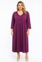 Women's Large Size Purple, Lace Detailed, Cotton Fabric Home Dress 65N39494 - 3