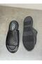 Black Leather Laser Orthopedic Women's Daily Slippers - 5