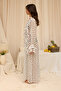 Paleros Ruffle Detail Ecru Long Dress - 4