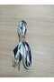 Black and White Satin Fabric Shoelaces - 90 cm with Metal Tips