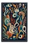 Sdt Undersea Abstract Coral and Evil Eye Navy Blue Woven Base Decorative Carpet Sdt1122 - 3