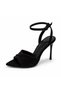Women's Stone Detailed Thin Heeled Ankle Strap Stylish Evening Shoes - 4