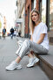 Women's Mesh Stone-Embellished Sneaker - 4