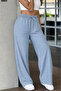 Women's Lace-Up Wide-Leg High-Waist Denim Pants - 5