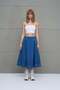 Blue Pleated Denim Midi Skirt 18147 - 3