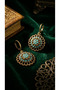 Bronze Vintage Women's Earrings Authentic Copper Jewelry Turquoise Stone Worked Sunflower Model - 6