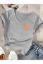 Retro Sun and Moon Printed V-Neck Regular Short Sleeve Women's Tshirt