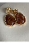 Brown Gold Color Earrings (4 cm) - 3