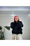 Oversize Siyah Bomber Ceket - 4