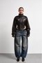 Women's New Season Corset Detail Cropped Leather Jacket - 4