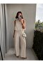 Women's Balloon Blouse with Puff Sleeves and Pants Set - 3