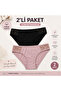 Women's Lace Detailed Cotton Slip Panties 2-Pack - 2