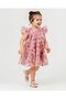 Girl's Lotus Detailed Sequined Holiday Dress for Special Occasions - 4