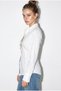 Women's White Tie-Detail Waist-Fitted Cotton Shirt Dg261012 60286239 - 4