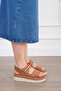 Ethnic Detailed Tan Daily Comfort Sandals Thick Sole - 5