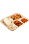 Disposable Meal Plate (4 Compartments) for Parties, Eco Friendly, Biodegradable & Compostable - Pack of 25 pieces