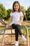 Patterned Children's Tights - Glittery Heart Patterned Girls' Tights - Soft, Stretchy, Comfortable, Cotton, Anti-Sweat - 4