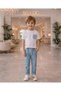 Boy's Pocket Detail White T-Shirt and Jeans 2-Piece Set |   Comfortable and Stylish Summer Sister Combination - 4