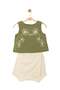Nk Girl's Sleeveless Embroidery Detailed Set 8-14 Years Old Cream - Khaki