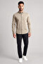 Men's Regular Fit Mini Eagle Detailed Cotton Long Sleeve Khaki Shirt - 2