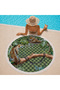 Green Forest and Wild Tiger Patterned 150 cm Round Beach Towel - 2