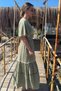 Linen Skirt and Blouse Set with Shell Accessories - 4