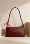 Burgundy Women's Shoulder Bag with Shawl Detail, Minimal and Stylish Bag - 3