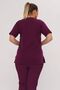 Nova Zarf Collar Plum Lycra-Free Thin Fabric Nurse Doctor Uniform Set - 4