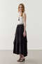 Flounced Draped Skirt Black - 3