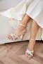 Guide Stone Knot Detailed Women's Silver Heeled Shoes - 2