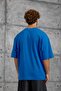 Men's T-Shirt F61 Print Blue Oversize Printed Crew Neck Cotton - 5