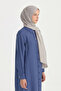 شال قطني منقوش باللون الرمادي - 2